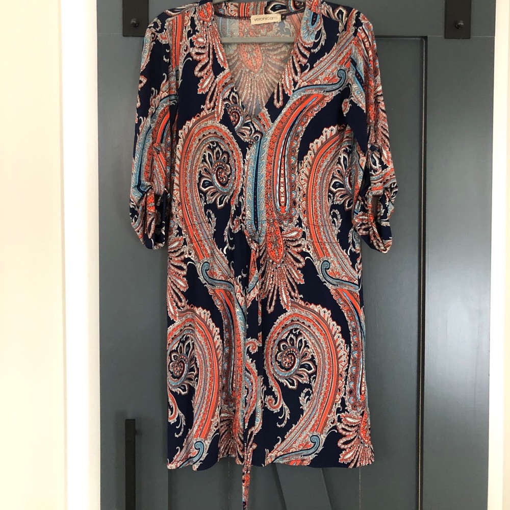 Paisley blue/orange dress